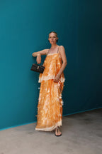 Embellished Shard Sequin Layered Cami Maxi Dress