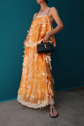 Embellished Shard Sequin Layered Cami Maxi Dress