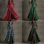 Elegant Commuter Printed Lapel Slim-Fit Dress