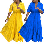 SpringSummer Womens Multicolor Patchwork Dress