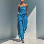 Gold-buckle Decorated Camisole And Pants Set
