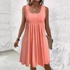 Casual Sleeveless Loose Dress With Pockets
