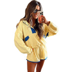 Fashionable Versatile Multi-color Womens Long-sleeve Two-piece Set