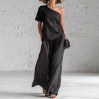 Fashion Top And Wide-leg Pants Casual Set