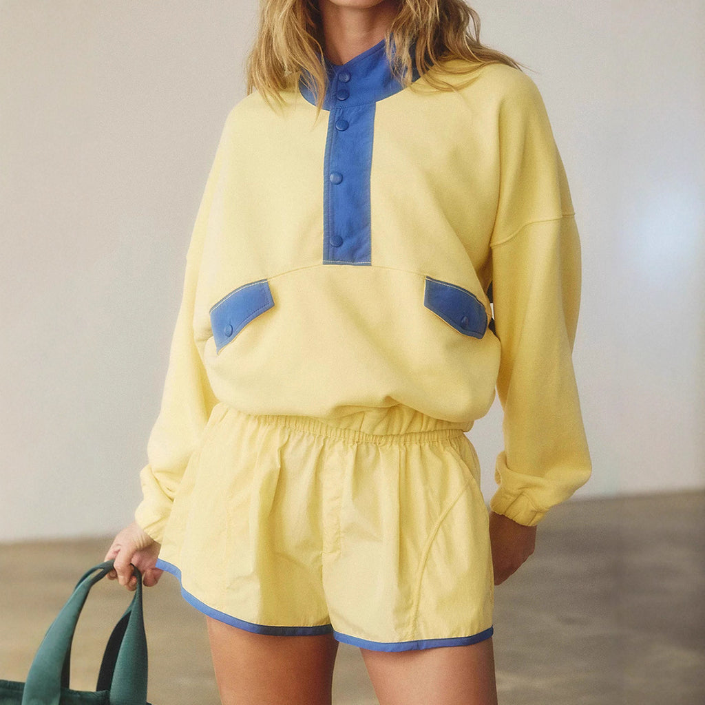 Fashionable Versatile Multi-color Womens Long-sleeve Two-piece Set