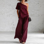 Fashion Top And Wide-leg Pants Casual Set