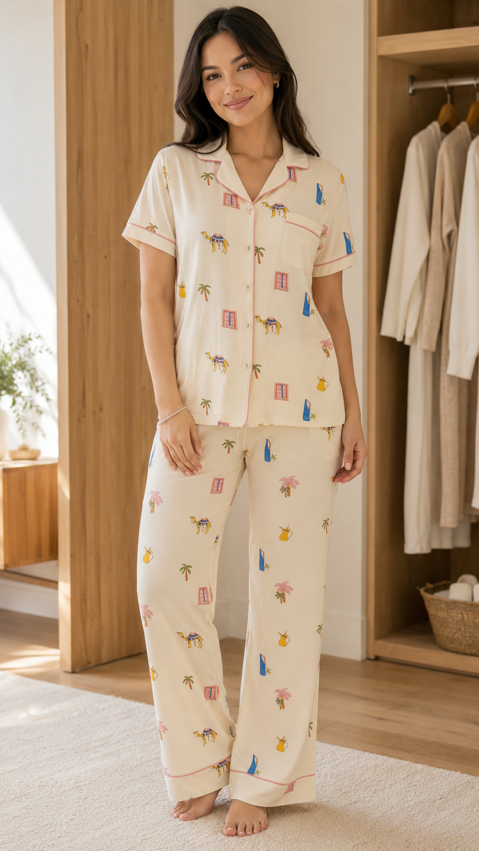Desert Print Short Sleeve Pajama Set