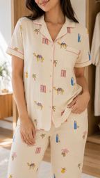 Desert Print Short Sleeve Pajama Set