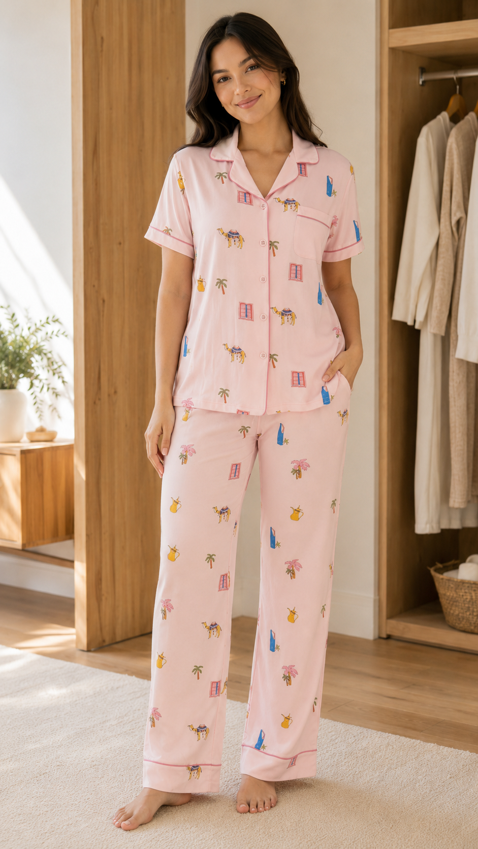 Desert Print Short Sleeve Pajama Set