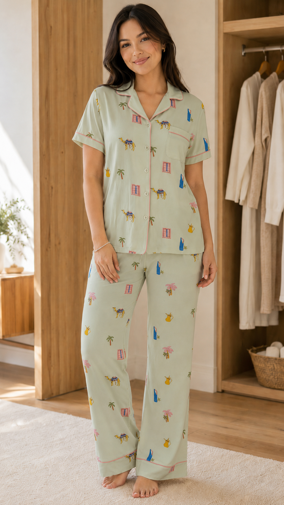 Desert Print Short Sleeve Pajama Set