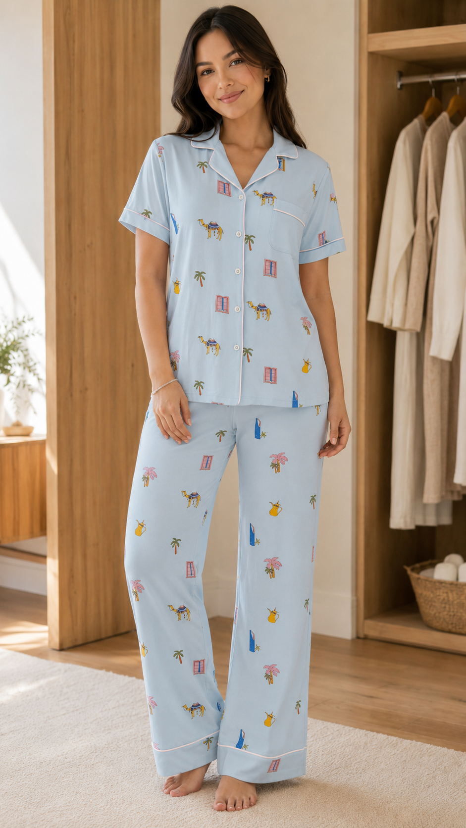 Desert Print Short Sleeve Pajama Set
