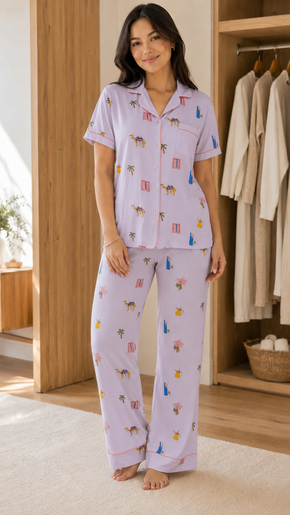 Desert Print Short Sleeve Pajama Set