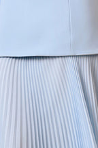 Powder Blue Boat-Neck Maxi Dress With Drop-Waist