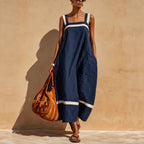 Strap Contrast-Color Womens Casual Loose Dress