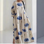 Women's Loose Round-Neck Printed Dress