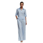 Women's Solid-Colored Casual Linen Two-Piece Set