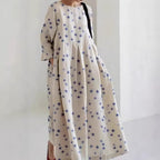 Women's Loose Round-Neck Printed Dress