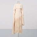 Misty Purple Asymmetrical Fringe Cloak-Style Evening Gown Long Dress