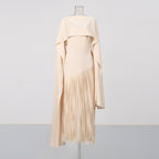Misty Purple Asymmetrical Fringe Cloak-Style Evening Gown Long Dress