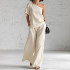 Fashion Top And Wide-leg Pants Casual Set